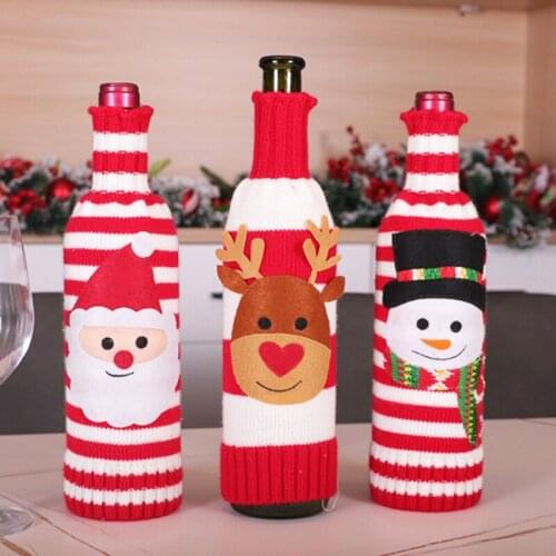 Christmas Wine Bottle Cover Christmas Decor For Home Christmas Table Decor Merry Christmas Ornament Xmas Gift New Year 2021 Noel
