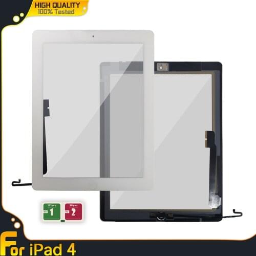 9.7" Touch Screen For iPad 4 A1458 A1459 A1460 Touch Screen Replacement Digitizer Sensor Glass Panel for iPad 4 LCD Outer