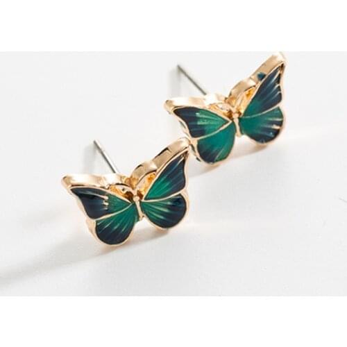 Butterfly Earrings Fashion Clor Oil Three Dimensional Earring French Small Earrings Sweet Beauty Jewelry Wholesale