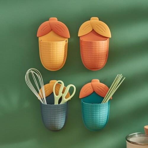 Corn Shaped Storage Rack Wall Mounted Punch-free Cosmetic Box Small Object Sorting Box Bathroom Kitchen Wall Shelf Storage Boxes