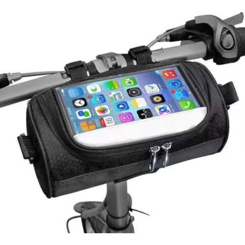 Bicycle Tube Handlebar Bag MTB Bike Touchscreen Mobile Phone Storage Bags Waterproof Cycling Front Frame Pannier Hanging Bag