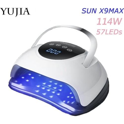 SUN X9 MAX 114W Nail Dryer 57PCS/LEDS Ultraviolet Ice Lamp For Drying Gel Polishing 10/30/60/99s Timer Auto Induction Manicure