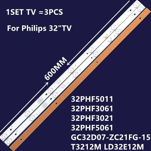 LED Backlight strip 7 lamp For Philips 32"TV 32PHF3001 GC32D07-ZC21FG-15 32PHF3061 32PHF3021 T3212M LD32E12M 32PHF5011 32PHF5061