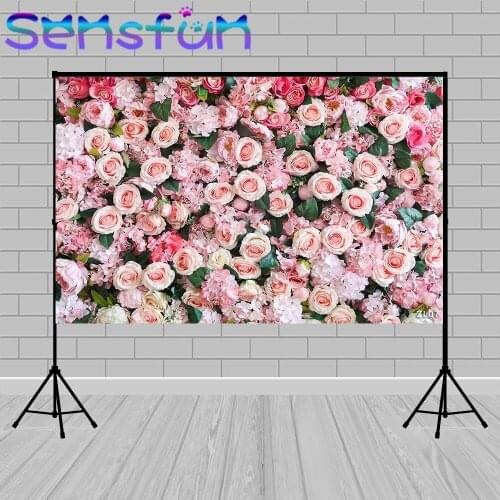 Vinyl Wedding Photography Backdrops for Photo Studio 3D Rose Flower Wall Party Backgrounds Birthday Baby shower Backdrop