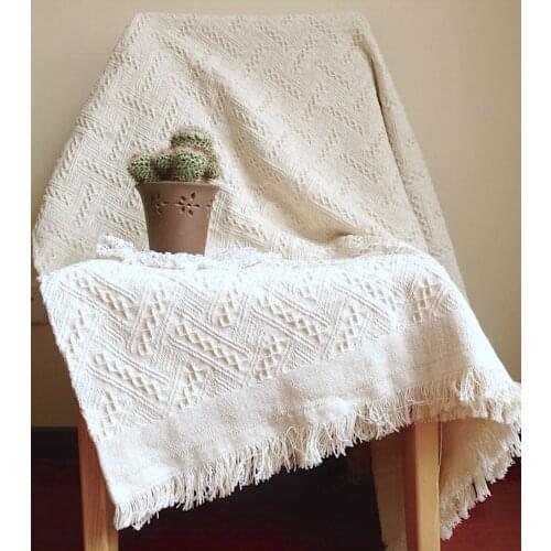 Jacquard Woven Blanket Nodic camping rugs solid throw blanket sofa cover mats retro towel tapestry