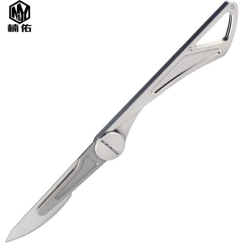 1Pcs Titanium Mini Folding Knife Scalpel EDC Tool Portable Carving Knife Unpacking Artifact Outdoor Tool Portable Lightweight