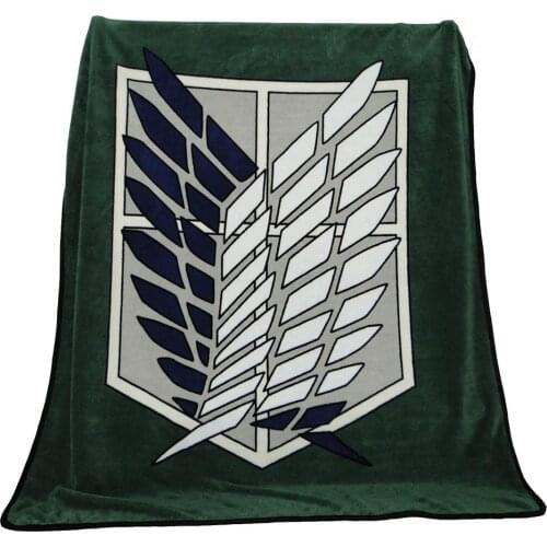 125cm*155cm Attack on Titan Blanket Cosplay Shingeki No Kyojin Survey Corps Cloak Cape Coral Fleece Air-Condition Blanket