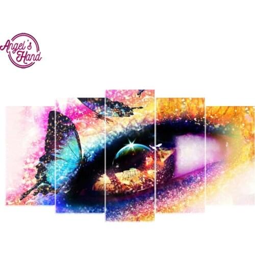 5PC 5d diy diamond embroidery butterfly eye diamond painting Cross Stitch full drill Rhinestone mosaic Multi-picture Home Decor