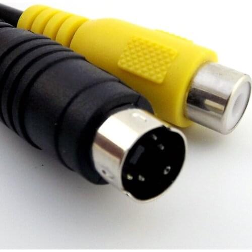 5x Mini DIN 4 Pin S-Video Male To AV TV RCA Female Jack Audio Video Adapter Connector Cable Cord 28cm