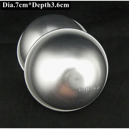 10pcs/lot) New arrivals 7cm diameter half ball shape aluminium metal cake mould Steamed white buns mousse mold for baking tool