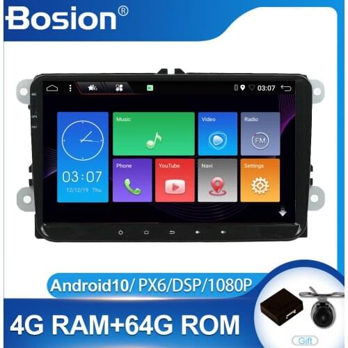 2din Android 10 Car Radio 4GB+64GB Bluetooth 9'' RDS DAB Autoplay Autoradio GPS Navigation WIFI Multimedia Player For VW/Skoda