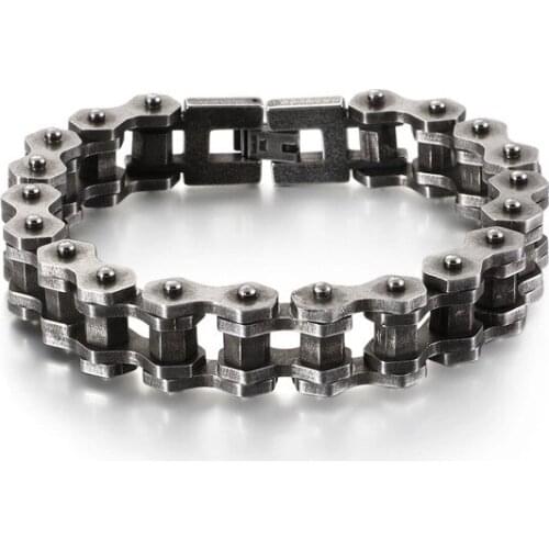 Retro personality motorcycle chain rock style bicycle chain stainless steel bracelet