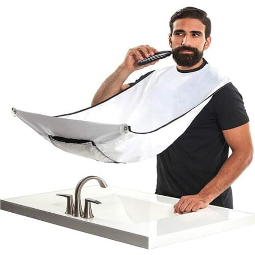 Man Bathroom Apron Male Beard Apron Razor Holder Hair Shave Beard Catcher Waterproof Floral Cloth Household Cleaning Protector
