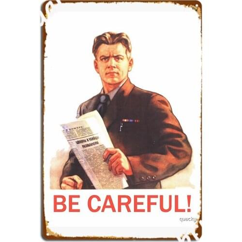 Be Careful Metal Sign Painting Décor Design Living Room Wall Pub Tin Sign Posters