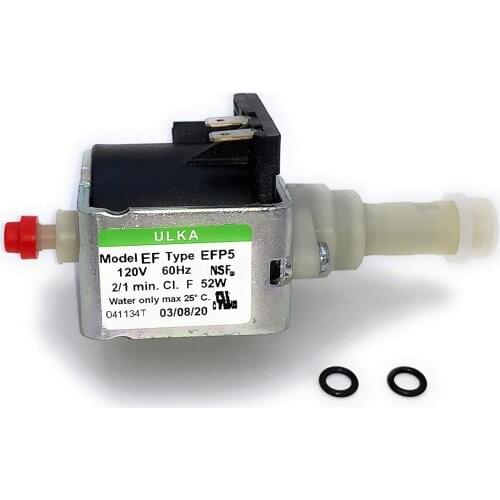 ULKA Model E Type EFP5 Solenoid Vibratory Water Pump 2/1 min ON/OFF, AC 120V 60Hz 52W For Breville Espresso Machines