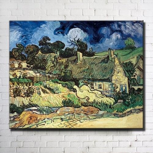 Impression Van farmer house village life scenery canvas printings oil painting printed on canvas wall art decoration pictures