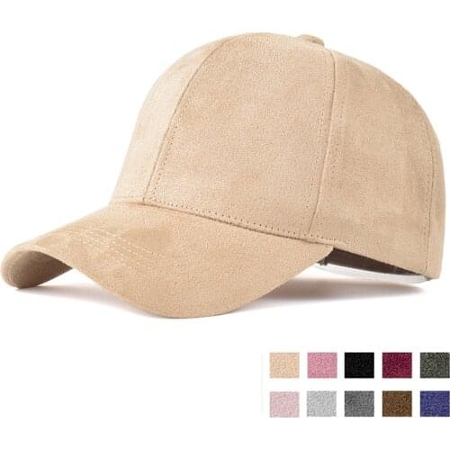 Classic High Quality Suede Baseball Caps Custom Logo Sport Hats Solid Faux Leather 6 Panel Casquette Dad hat