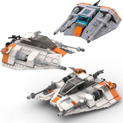 MOC Fighter Plane T-47 Snowspeeder Building Blocks Kit Space Wars Snowfield Aircraft Bricks Airplane Model Toy For Children Gift