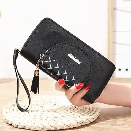 Korean Fashion Womens wallets Large Capacity Womens purse leather Cartoon Cute Long Ladies purses Zipper girls coin wallet