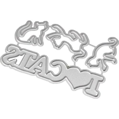 Animal Cats Frame Metal Cutting Dies Phrase Decoration For DIY Scrapbooking Photo Album Decorative Embossing Stencil