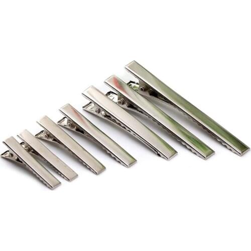 10pcs Metal Clip Crocodile Duckbill Clip With Teeth Alligator Clips For DIY hair clips Jewelry accessories Size 35/45/55/65/75mm