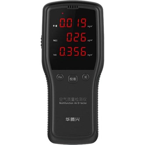 Air Quality Monitor Portable Formaldehyde Detector PM1 PM2.5 PM10 Tester LED Display Rechargeable Multifunctional TVOC Benzene