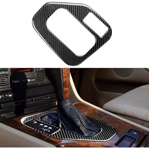 Carbon Fiber Car Interior Center Control Gear Shift Panel Cover Trim Sticker For BMW E39 5 Series 1998-2005 Auto Accessories