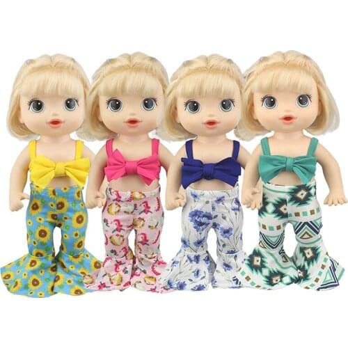 2021 New Bell-bottoms Suits Fit For 30cm Baby Alive Doll 12Inch Girl Toys Doll Accessories
