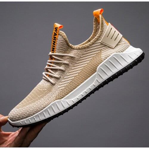 2021 spring new mens shoes Korean leisure shoes breathable flying woven running shoes mens leisure sports shoes