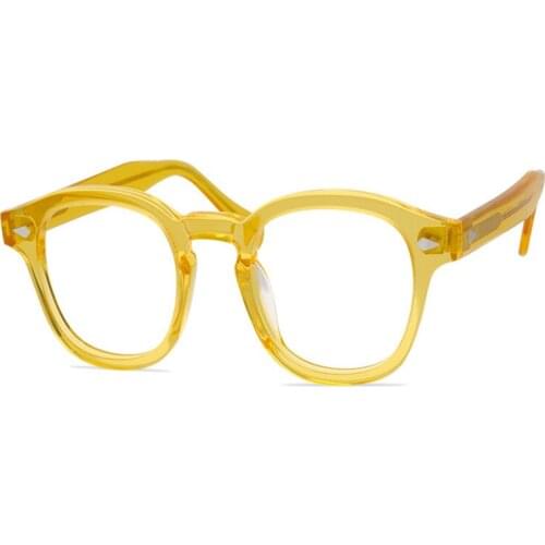 Rivets Acetate Glasses Frame Vintage Men Full Rim Myopia Eyeglasses Brand Designer Goggle Clear Lens Optical Eyewear Women