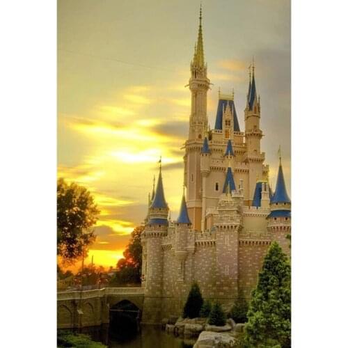 Landscape Diamond Painting Cross Stitch Castle Full Square Round Diy 5d Diamond Embroidery Picture Rhinestone Art