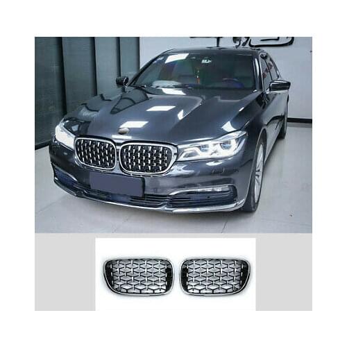 Silver Front Bumper Grille Replacement 2pcs For BMW 7 Series G11 G12 2016 - 2019