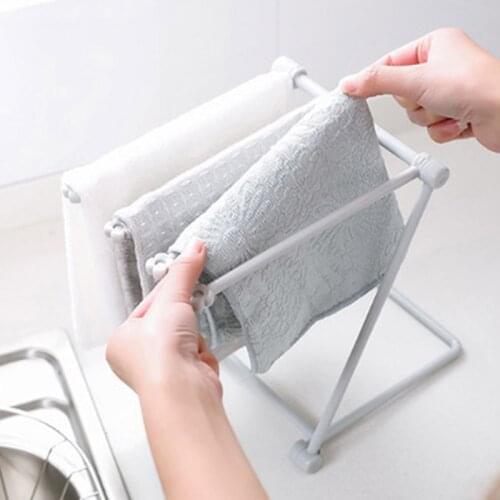 1 Pcs Foldable Rag Storage Rack Kitchen Countertop Dish Cloth Wipe Cup Holder Drain Rack Creative Home Washcloth Storage Rack