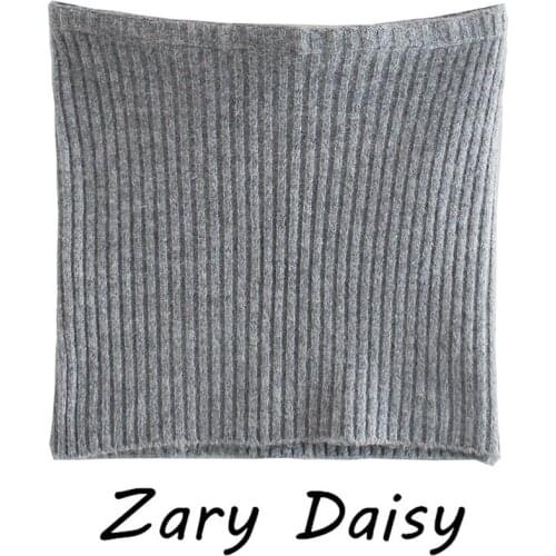 Zary Daisy Europe and the United States ins bloggers loose bat sleeve T-shirt straight neck grey off shoulder sweater