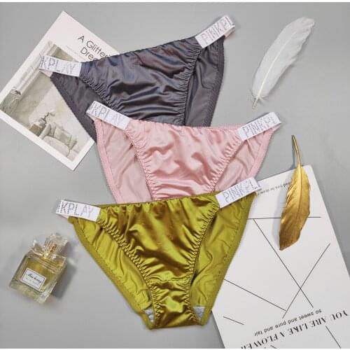 Sexy figi damskie panties women retro printed pink bow skull mesh ultra-thin cotton crotch underwear seamless low waist briefs