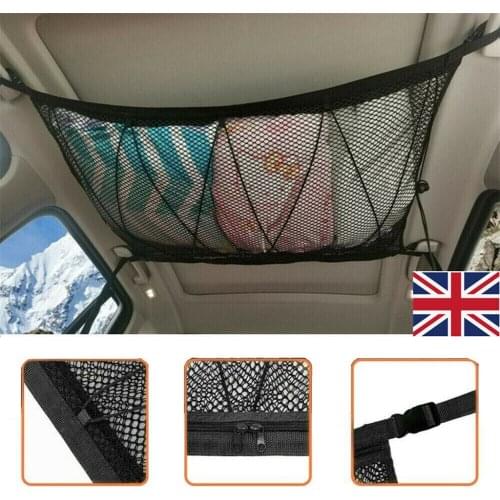 Universal Car Ceiling Storage Net Pocket Roof Ceiling Cargo Net Mesh Bag Pouch For SUV Van 90x60cm