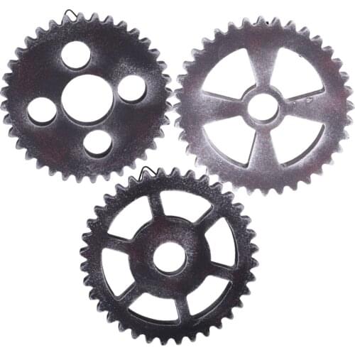 3Pcs Antique Steampunk Vintage Wooden Gear Mural for Home DIY Wall Hanging Art Craft Ornament Pendant