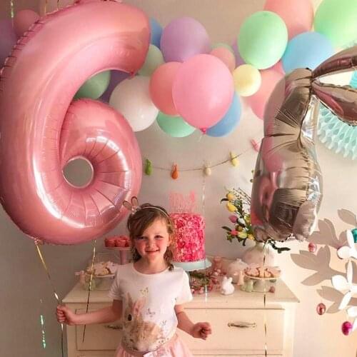 40inch Macaron Pink Blue Green Foil Number Balloon 0 1 2 3 4 5 6 7 8 9 Birthday Party Baby Shower Wedding Decor Festival Balloon