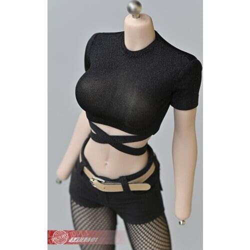 1/6 Female soldier short sexy strappy T-shirt suitable for big breasts 12 inch female body PH TBL