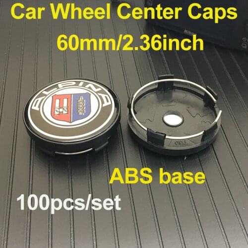 100x 60MM Car Wheel Center Caps ABS Black Base Wheel Hub Caps 6cm for Bmw Blue White/Alpina/Full black/for M
