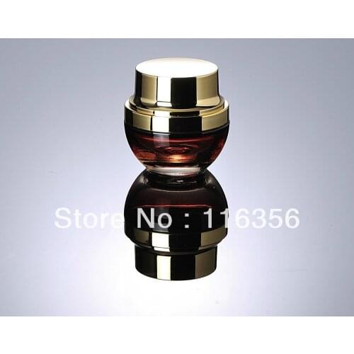 20G red glass cream jar with golden cap for Cosmetic Packaging