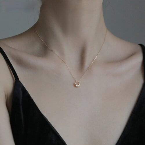 2020 New Arrivals Geometric Round Circle Clavicle Chain Necklace For Women Best Gifts Jewelry Wholesale S-N645