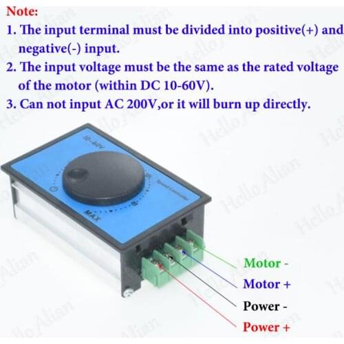 20A DC10-60V 12V 18V 24V 48V hho PWM High Power DC Motor Speed Controller Soft Start Switch