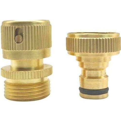 3/4" Garden Water Hose Connector Male & Female Brass Quick Connect Fitting Water Connectors Metal Accessories