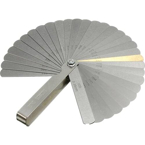32 Pcs Stainless Steel 32 Blade Feeler Gauge Measuring Tool for Guitar Setup & Nut Slot Making