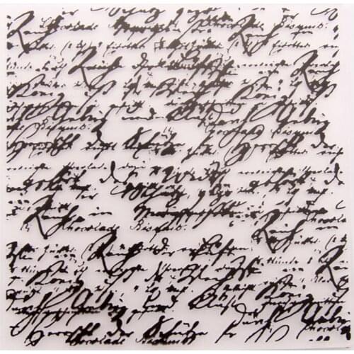 3D Plastic Embossing Folders Template Handwritten English Square Black Diy Scrapbooking Photo Card Making Decor 15cm x 15cm 1 PC