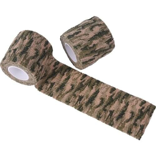 4.5M 2 Pcs Roll Camouflage Wrap Bandage Military Stretch Medical Bandage Camouflage Tape Self-Adhesive Gun Decor