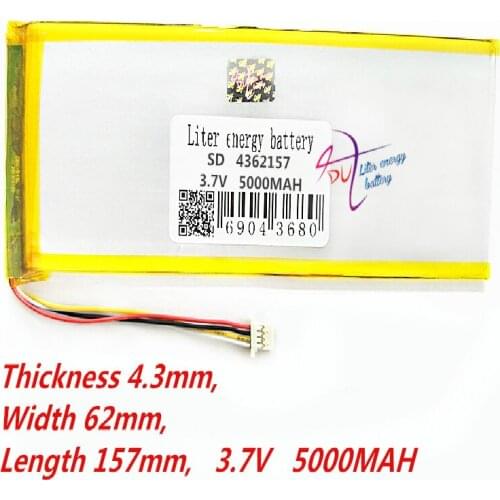 4 thread Liter energy battery 1pcs 4362157 6000MAH 3.7V M80 M80D M802 M809 M50D M50 tablet generation of