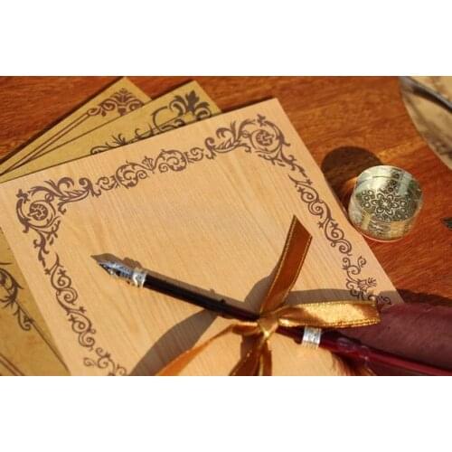 Retro European-style lace vine Wood Kraft Paper Envelopes 5pcs free shipping