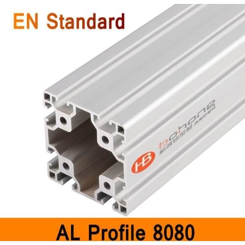 8080 Aluminium Profile EN Standard DIY Brackets Aluminium AL Extrusion CNC 3D DIY Printer Frame Square Aluminum Frame T Slot